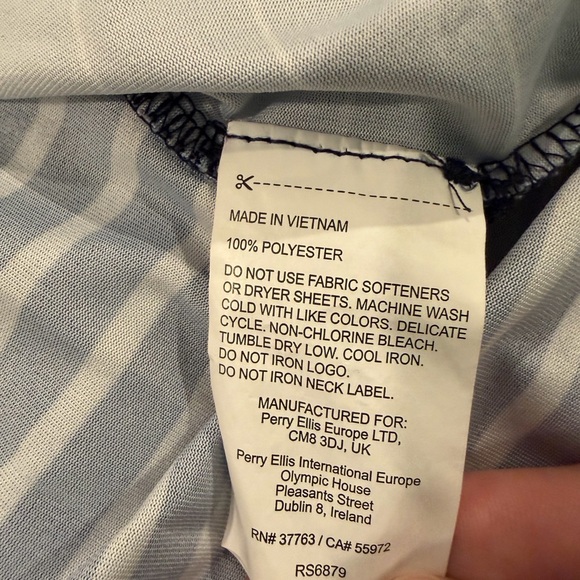 Callaway Men’s Golf Polo Size L Navy White Red Stripe 100% Polyester EUC - Picture 6 of 7